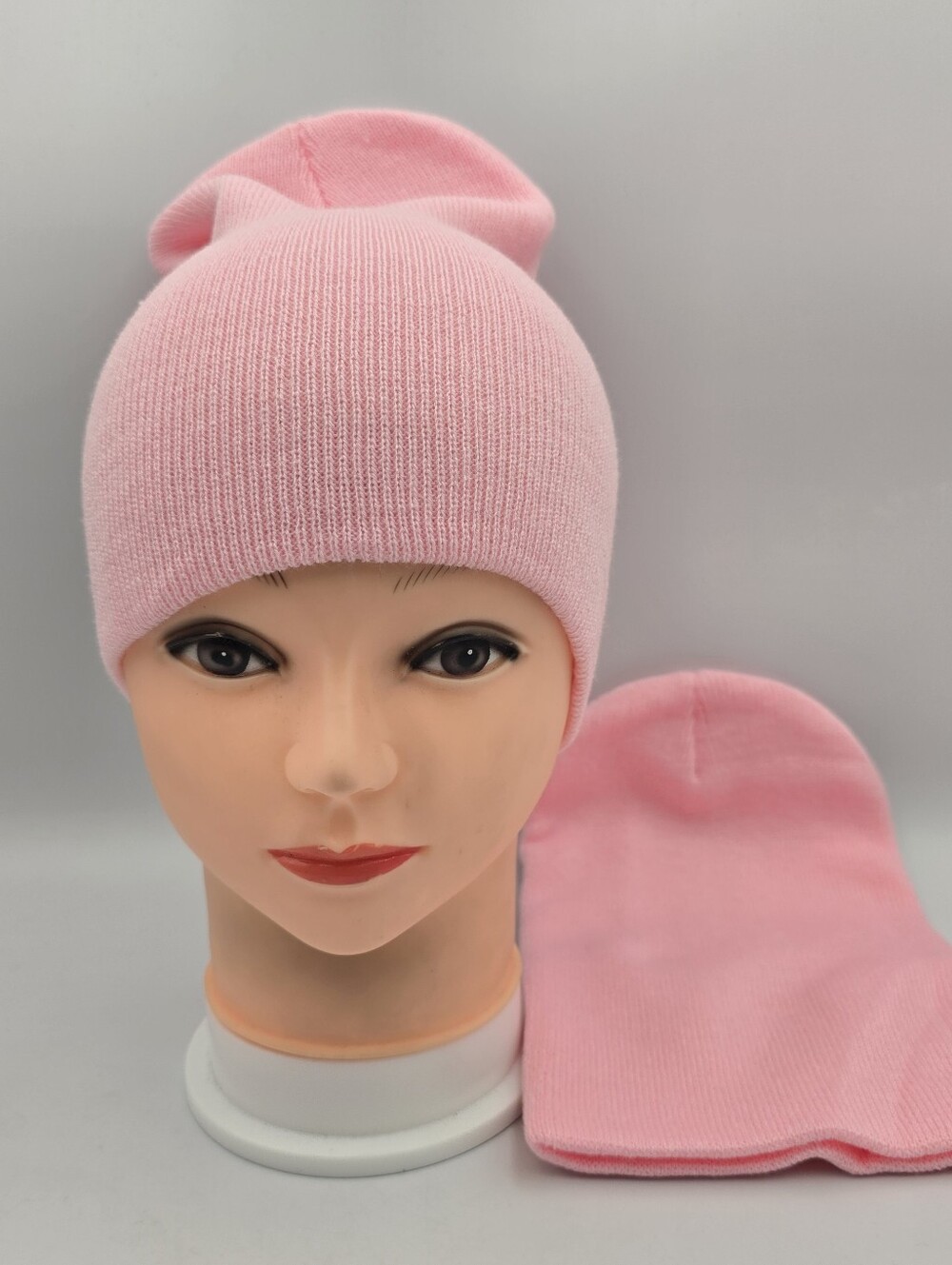 NWOT Unbranded 2 Pink Solid Knit Acrylic Beanies